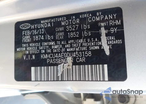 2013 Hyundai Accent Gls z USA, uszkodzony, nr VIN KMHCU4AE0DU453158